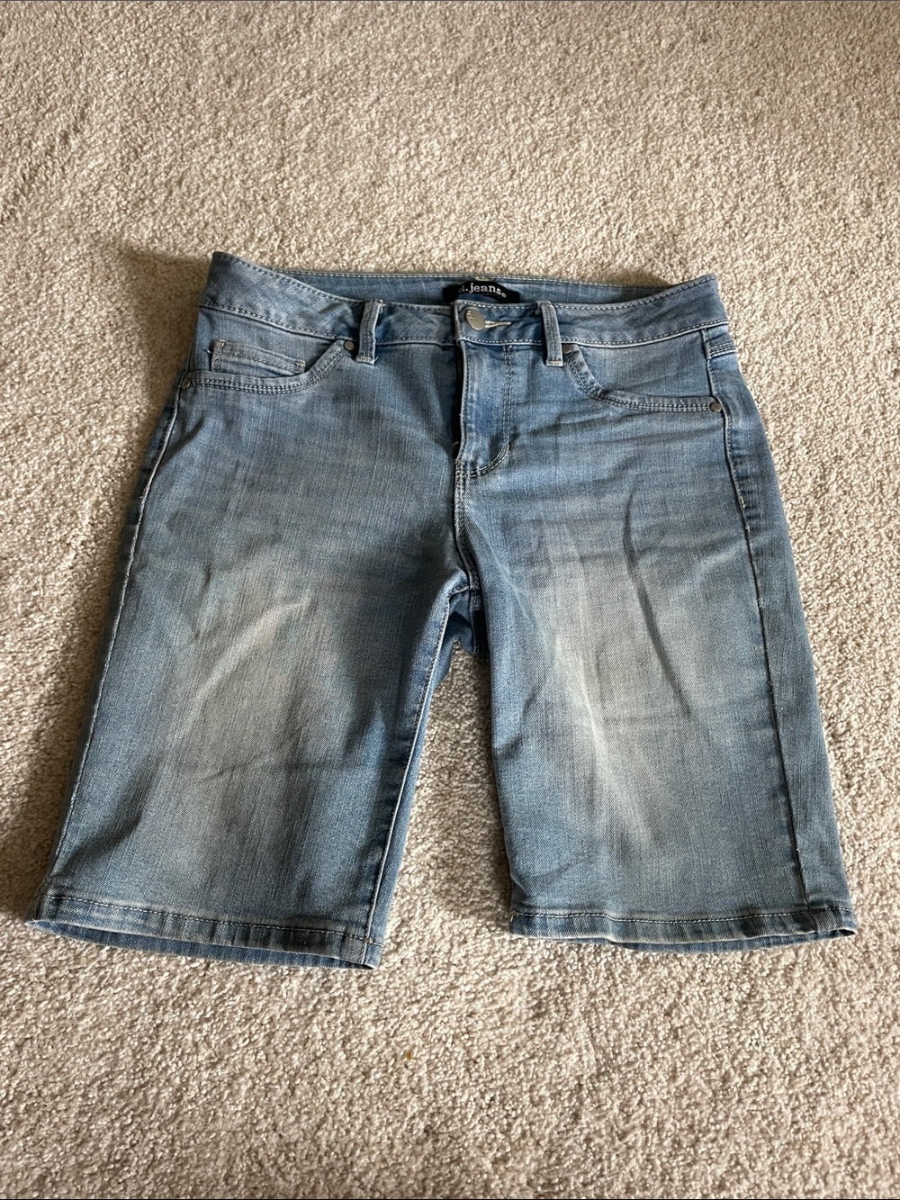 d. Jeans Light Wash Denim Bermuda Shorts